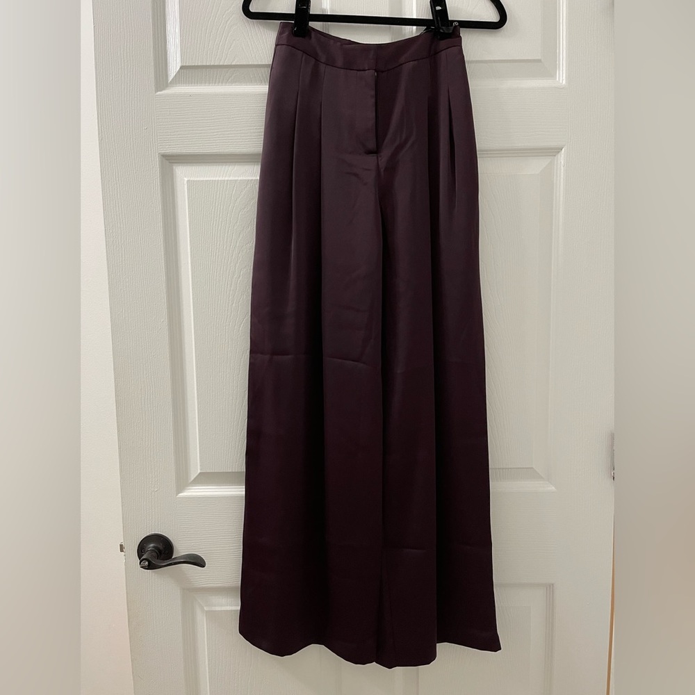 Topshop wide leg satin trousers